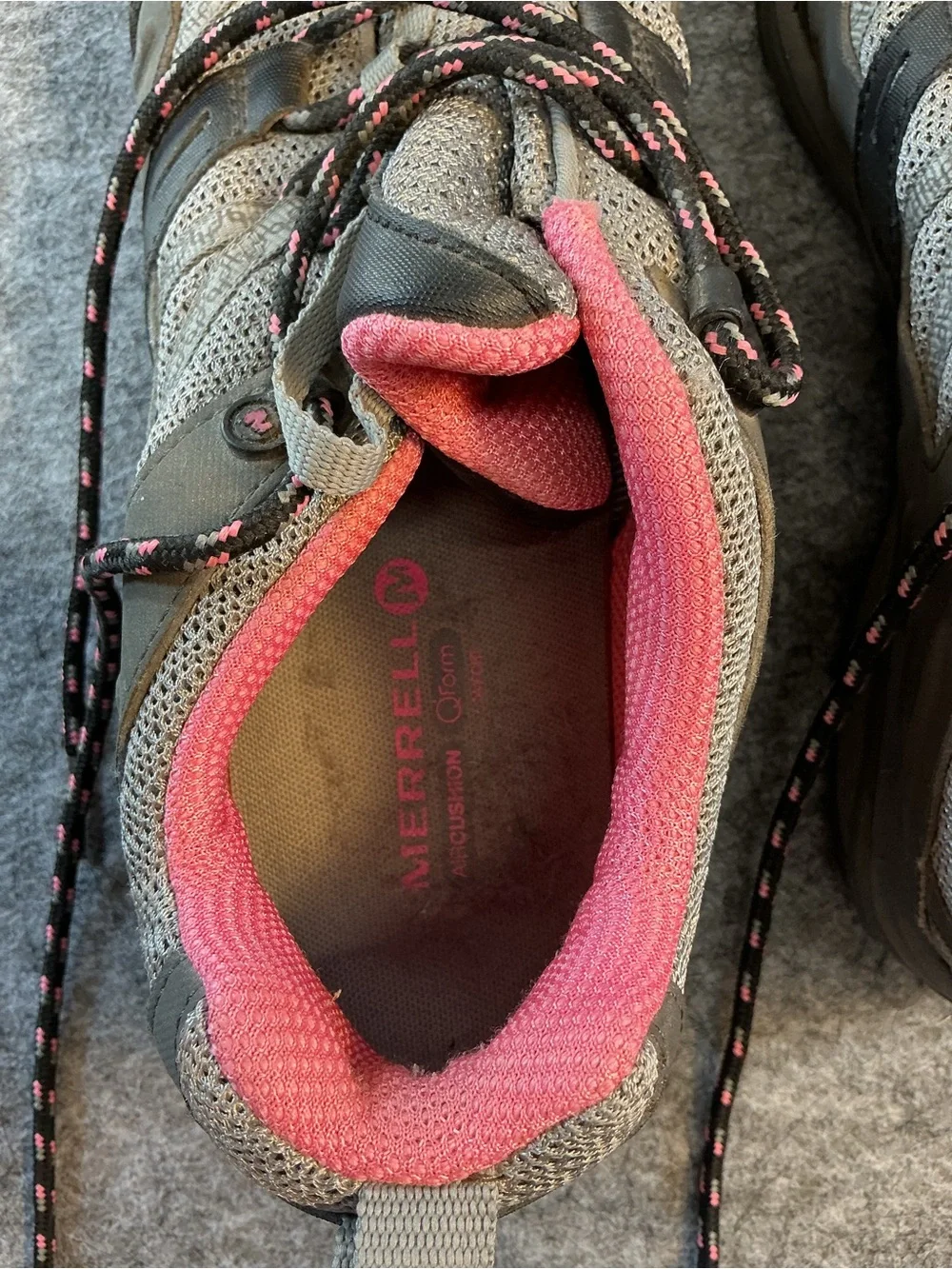 Merrell Women's Gray and Pink Trail Running Shoes Size 10